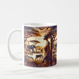 Mug Belle femme africaine avec des animaux