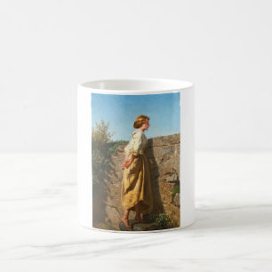 Mug Belle femme regardant le mur (Vintage)
