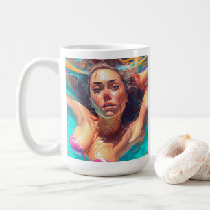 Mug Belle femme sous l'eau, art IA
