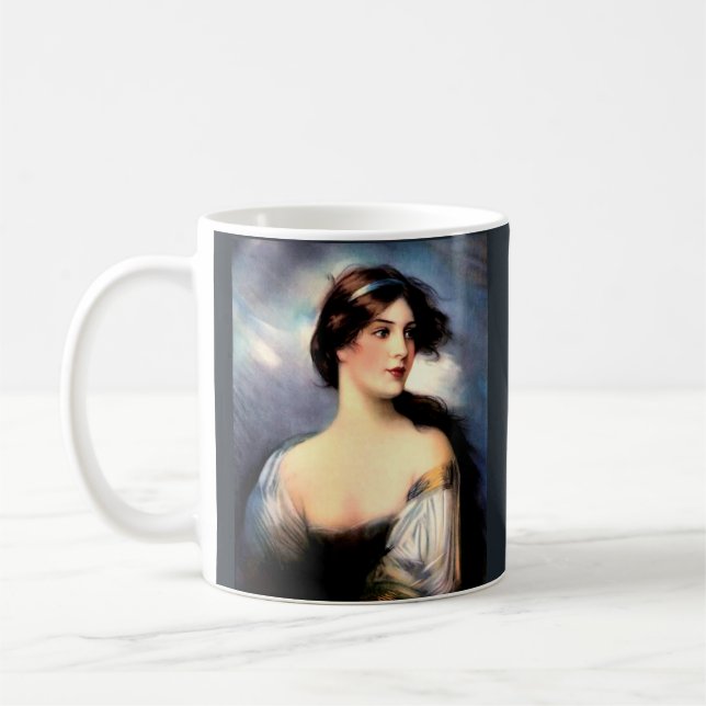 Mug belle femme victorienne décoiffée par le vent (Gauche)