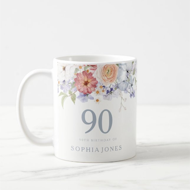Mug Belle Fête Botanique Florale 90e Anniversaire (Gauche)