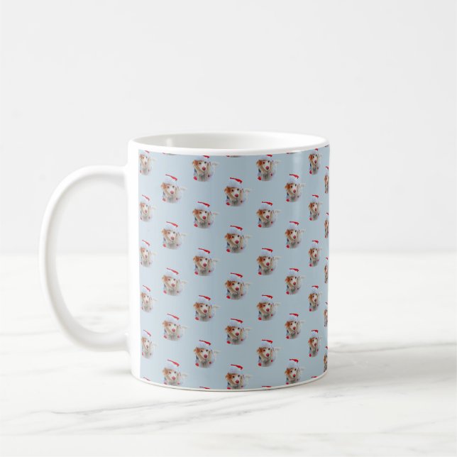Mug Belle fête Chien Dachshund Noël Fête neige casquet (Gauche)