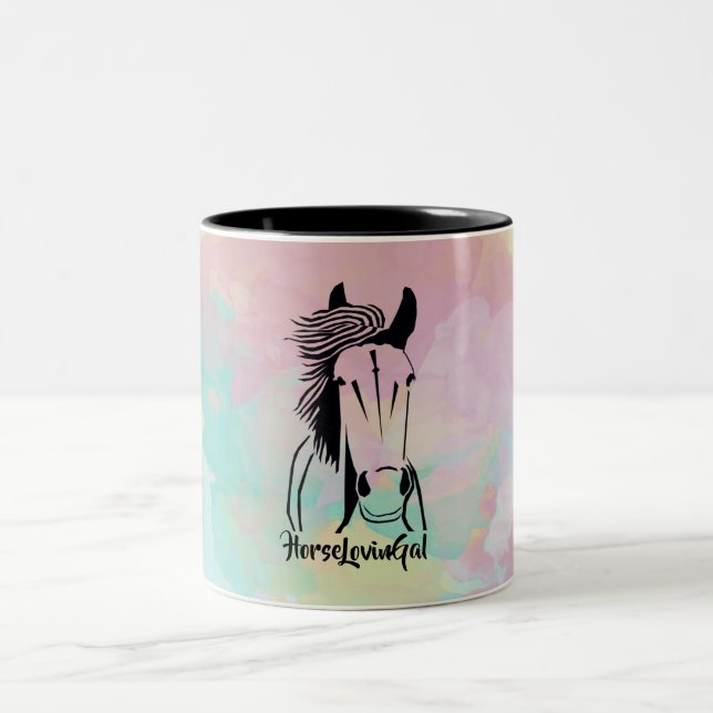 Mug Belle Fille Amoureuse des Chevaux Artistiques (Centre)