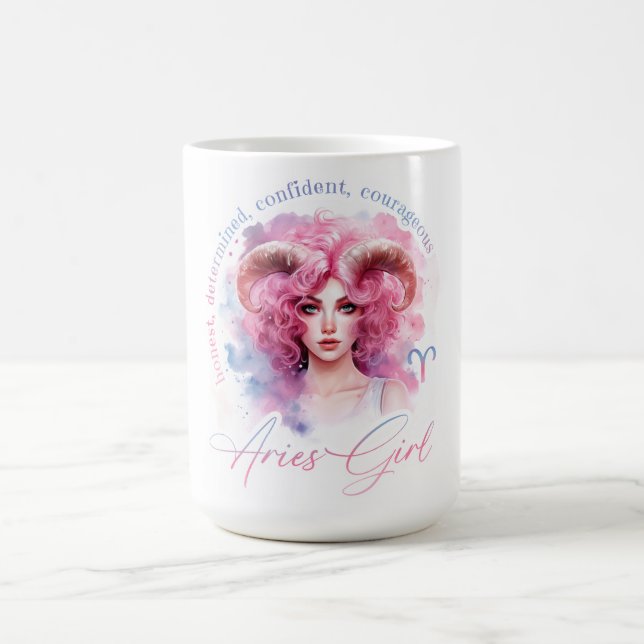 Mug Belle Fille Bélier Avec Traits (Centre)