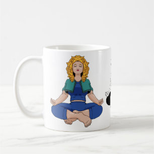 Mug Belle Fille Blonde Pose de Yoga Lotus Mignonne
