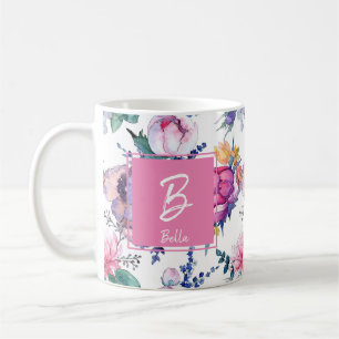 Mug Belle Fleur Rose Timbre Fille Anniversaire