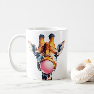 Mug belle girafe soufflant bubblegum