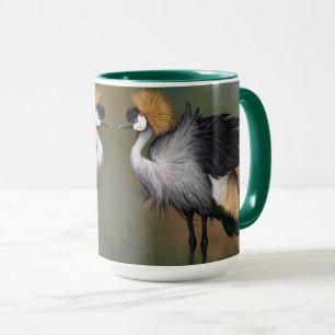 Mug Belle grue grise - Peinture à la broche -