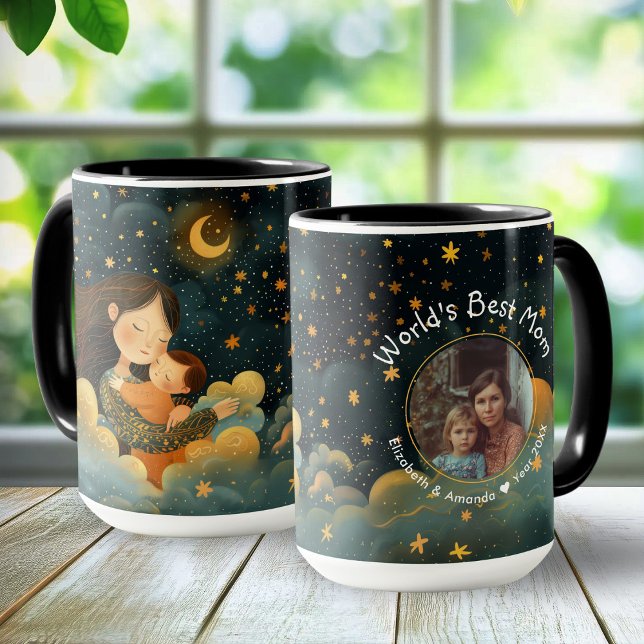 Mug Belle illustration de Mère & Enfant | Fête des mèr (Cute Illustration of Mother & Child | Mother's Day Mug)