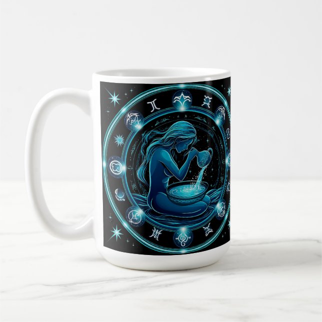 Mug Belle illustration numérique du signe du Verseau (Gauche)