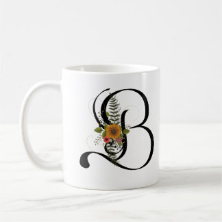 Mug belle lettre florale B