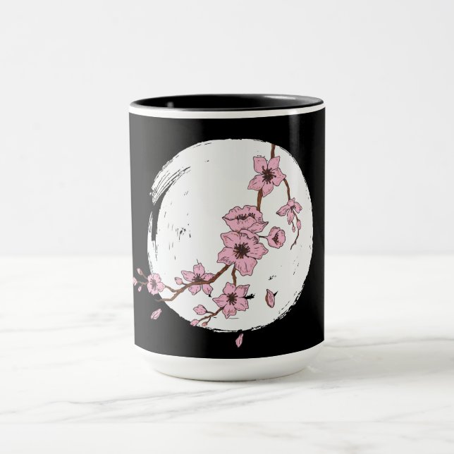 Mug Belle lune de fleurs de cerisiers (Centre)