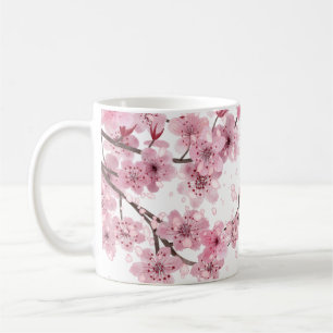 Mug Belle main peinte cerise en fleurs Imprimer