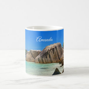 Mug Belle Mer Tropicale avec Côte Rocheuse Couverte
