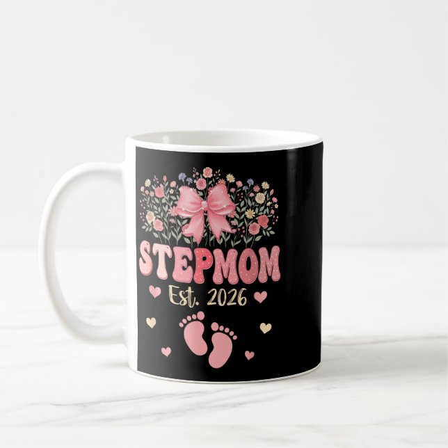Mug Belle-mère 2026 Fleurs Fête des Mères Future Maman (Gauche)