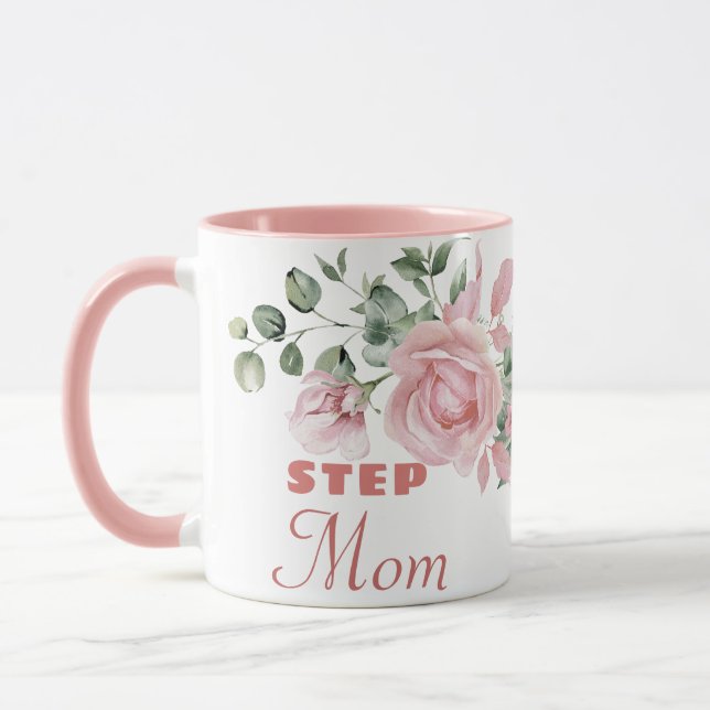Mug Belle-mère Année d'établissement Roses roses perso (Gauche)