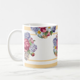Mug Belle motif sans couture fleurie avec hydrangea p