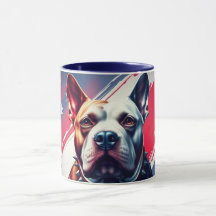 Belle Mug, Chien et Drapeau USA - ChienA50