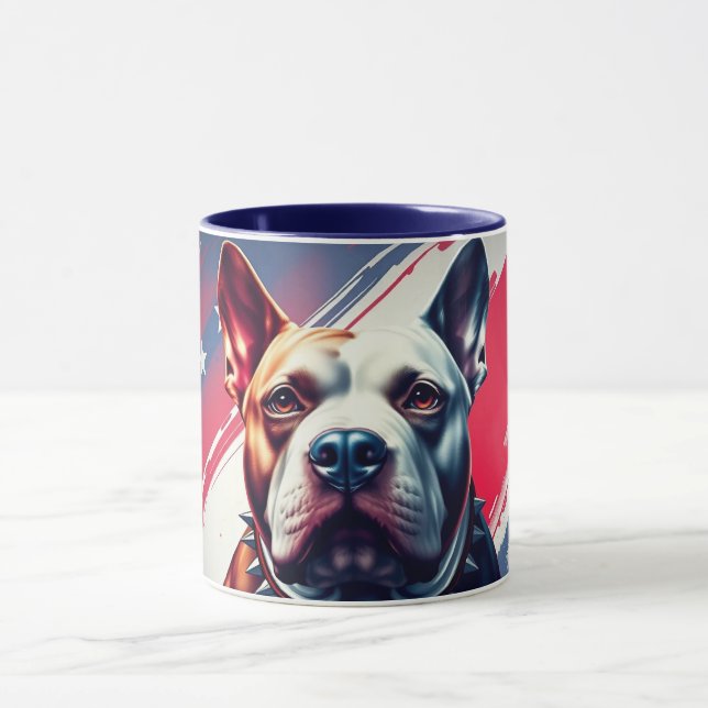 Mug Belle Mug, Chien et Drapeau USA - ChienA50 (Centre)