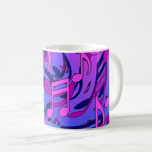 Mug Belle musique rose bleu violet Motif vivant (Devant droit)