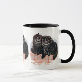 Mug Belle paire de chats noirs Peinture de Louis Wain