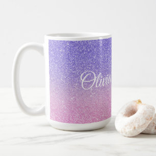Mug Belle Parties scintillant rose violet Ombre