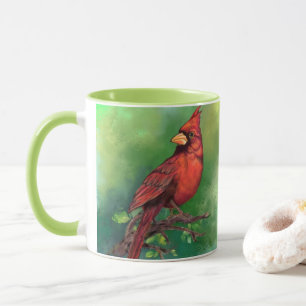 Mug Belle peinture d'oiseaux du Cardinal rouge du Nord