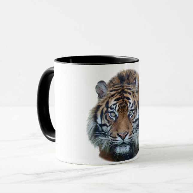 Mug Belle photo du visage du tigre du Bengale (Devant gauche)