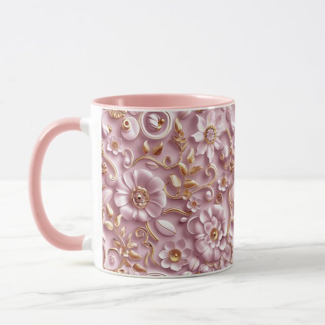 Mug Belle plante rose poussiéreuse (Gauche)