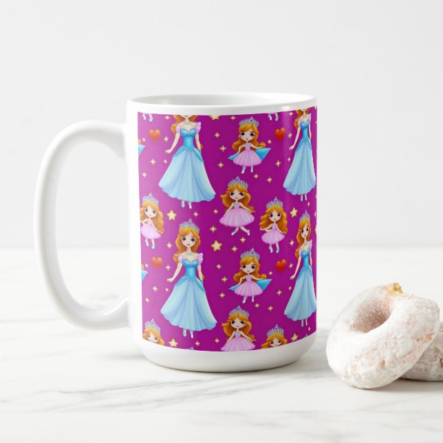 Mug Belle Princesse en céramique (Avec donut)