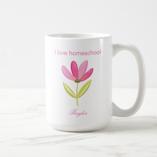 Mug Belle rose fleurie thème de printemps homeschool (Droite)