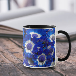 Mug Belle Royal Blue Cineraria Fleurs