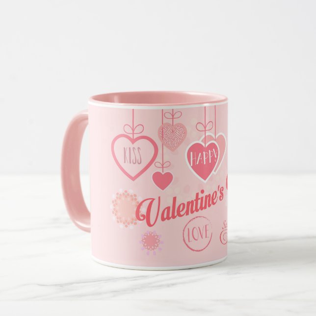 Mug Belle Saint Valentin Design moderne Boho (Devant gauche)