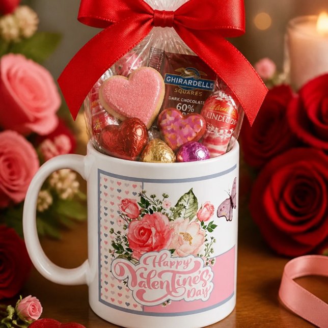 Mug Belle Saint-Valentin Florale & Papillon (Créateur téléchargé)
