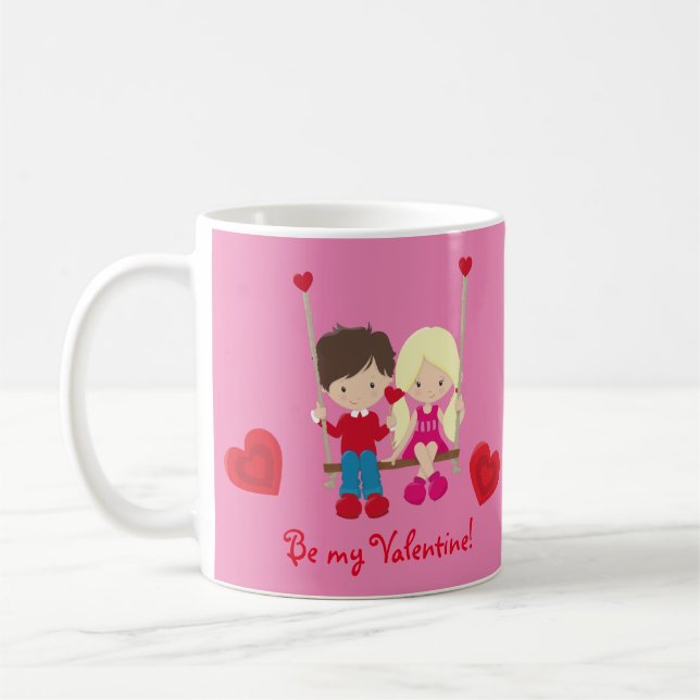 Mug Belle scène de la Saint Valentin pour garçon et fi (Gauche)