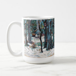 Mug Belle scène de neige hivernale avec blues et gris