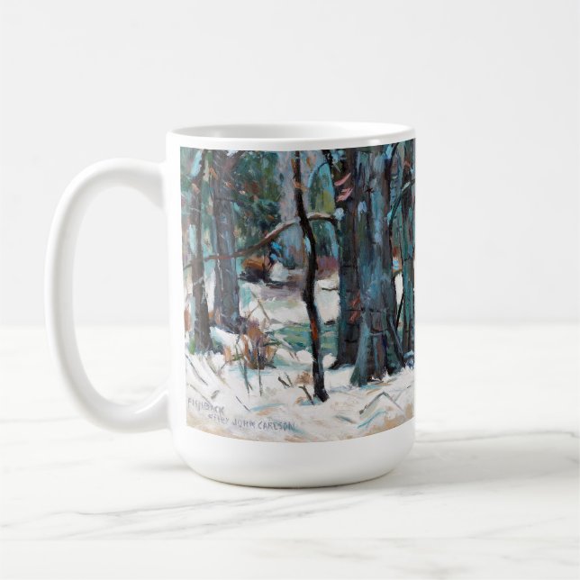 Mug Belle scène de neige hivernale avec blues et gris (Gauche)