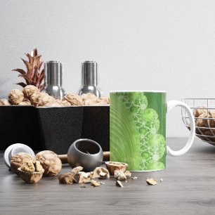 Mug Belle spirale verte monochromatique fractale