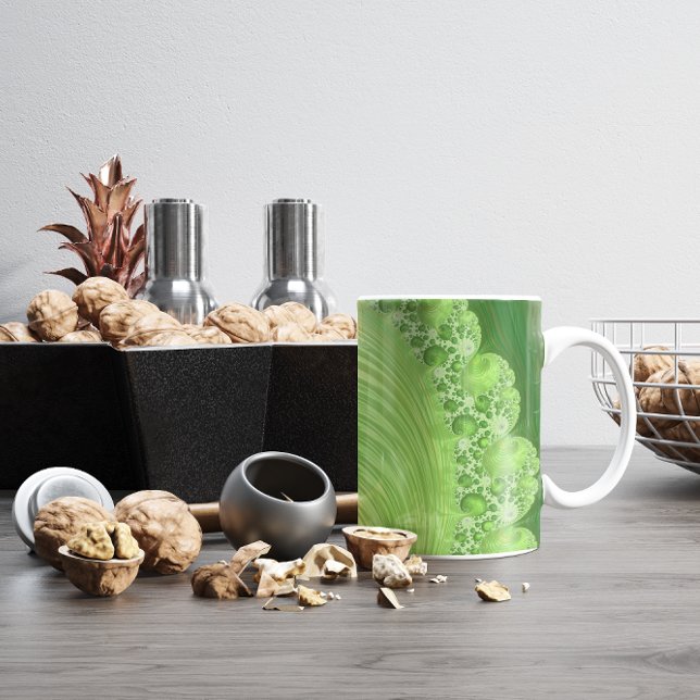 Mug Belle spirale verte monochromatique fractale (Créateur téléchargé)