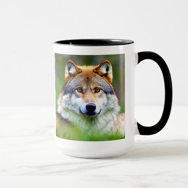 Mug Belle tête de loup Peinture (Droite)