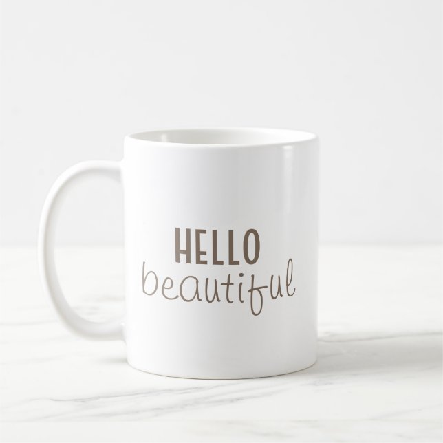 Mug Belle typographie de bonjour simple (Gauche)