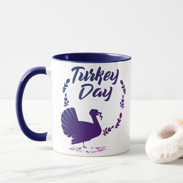 Mug Belle typographie de la fête de la Turquie avec fo (Avec donut)