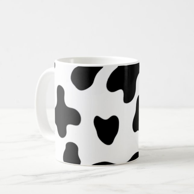 Mug Belle vache noire et blanche moderne (Devant gauche)