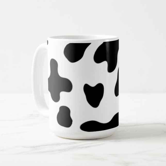 Mug Belle vache noire et blanche moderne (Devant gauche)