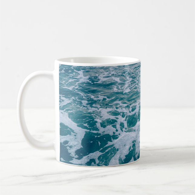 Mug Belle vague de marbre de mer texturehipster, backg (Gauche)