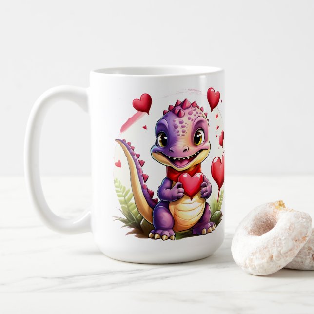 Mug Belle Valentine Dragon Adorable Dragon Lovethemé (Avec donut)