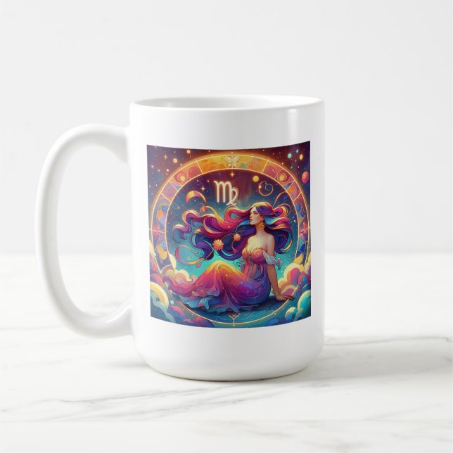 Mug Belle Virgo Femme avec Horoscope Info sur le dos (Gauche)