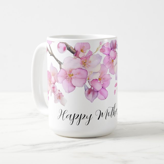 Mug Belles fleurs de cerisiers roses (Devant gauche)
