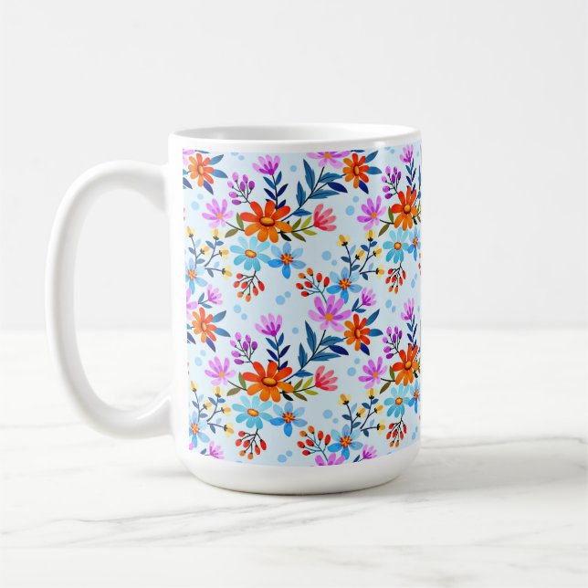 Mug Belles fleurs Feuille Motif-6587 (Gauche)