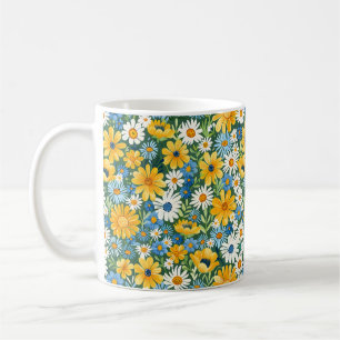 Mug Belles fleurs romantiques jaunes printanières fémi